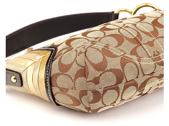 Coach 6424 Borsa a tracolla hobo borchiata Signature Beige Brown - vista 7