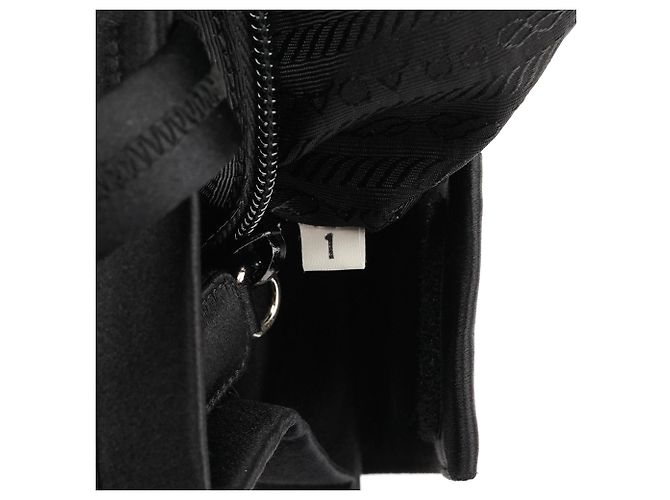 Prada Borsa tote in raso Raso nera - vista 11