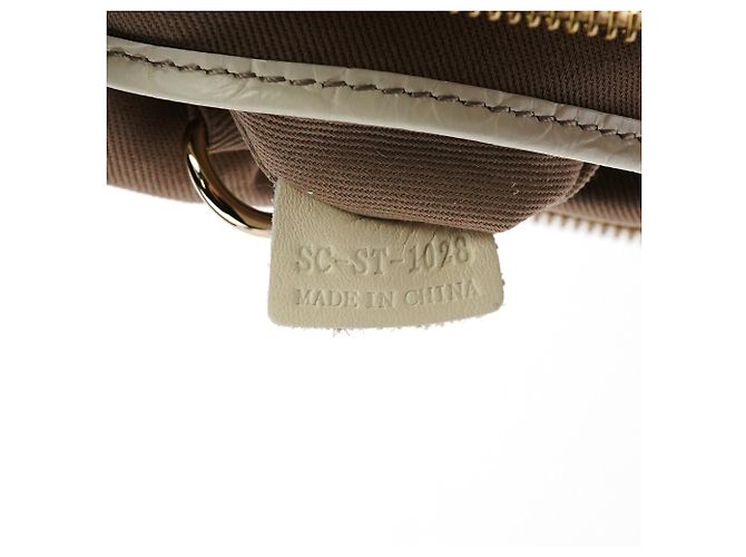 Céline Borsa Tote in pelle Macadam Beige White - vista 14