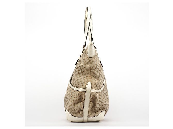 Céline Borsa Tote in pelle Macadam Beige White - vista 2
