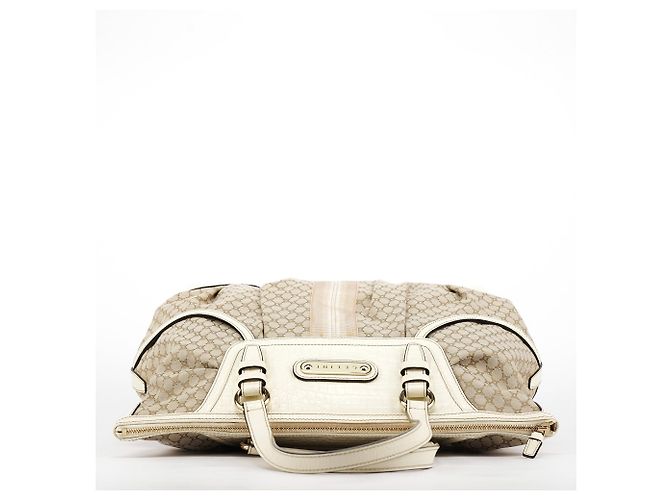 Céline Borsa Tote in pelle Macadam Beige White - vista 4