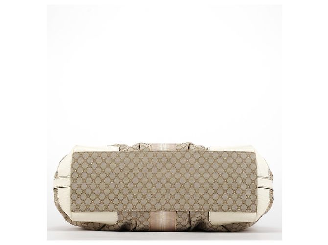 Céline Borsa Tote in pelle Macadam Beige White - vista 5