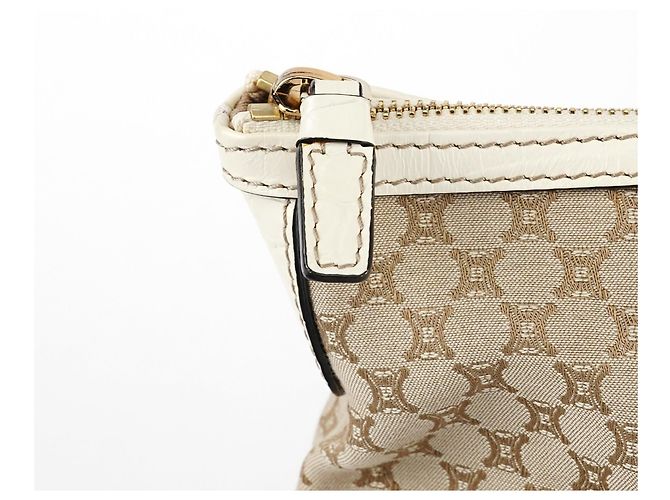 Céline Borsa Tote in pelle Macadam Beige White - vista 9