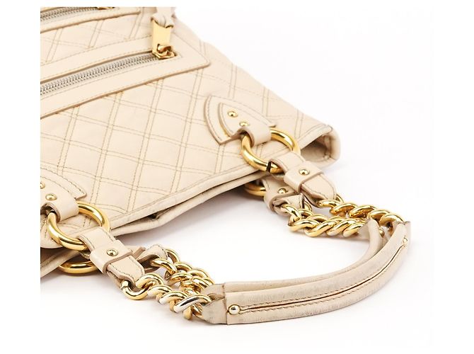 Marc Jacobs  mala Tote de couro acolchoado marfim - vista 10