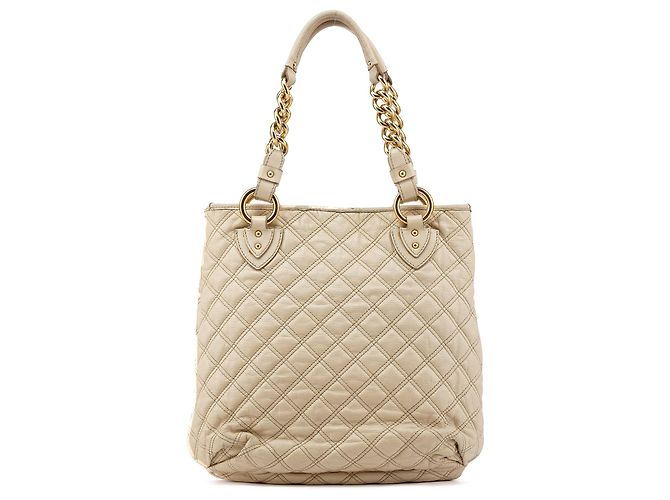 Marc Jacobs  mala Tote de couro acolchoado marfim - vista 3