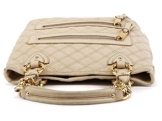 Marc Jacobs  mala Tote de couro acolchoado marfim - vista 4