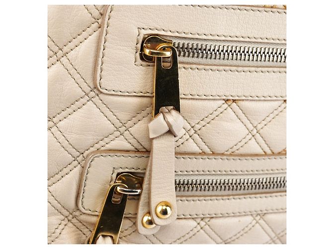 Marc Jacobs  mala Tote de couro acolchoado marfim - vista 6