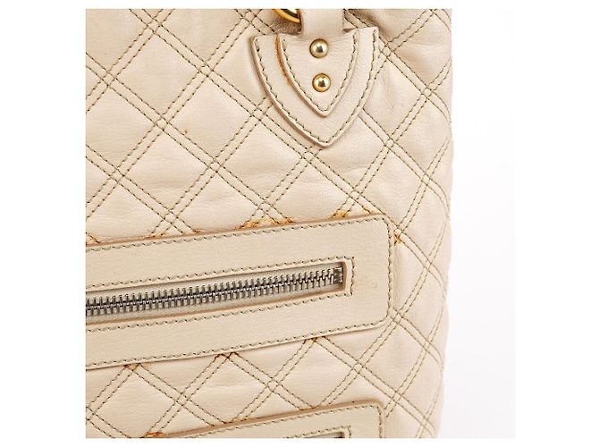 Marc Jacobs  mala Tote de couro acolchoado marfim - vista 7