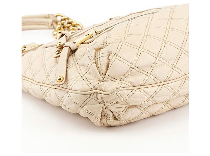 Marc Jacobs  mala Tote de couro acolchoado marfim - vista 8