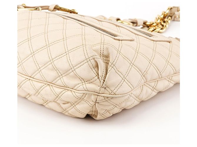Marc Jacobs  mala Tote de couro acolchoado marfim - vista 9