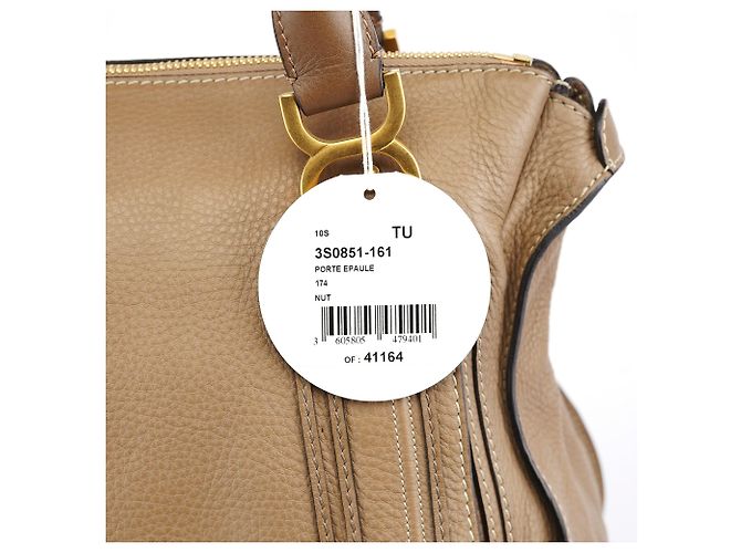 Chloé Borsa a tracolla Marcie grande in pelle marrone chiaro - vista 11