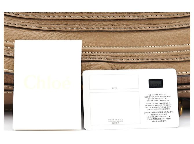 Chloé Borsa a tracolla Marcie grande in pelle marrone chiaro - vista 16