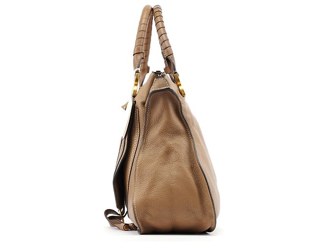 Chloé Borsa a tracolla Marcie grande in pelle marrone chiaro - vista 2
