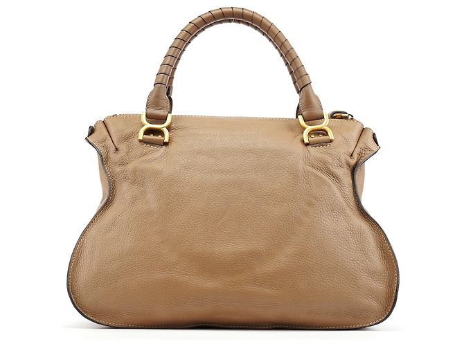 Chloé Borsa a tracolla Marcie grande in pelle marrone chiaro - vista 3