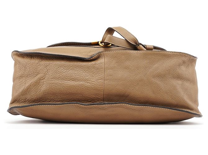 Chloé Borsa a tracolla Marcie grande in pelle marrone chiaro - vista 5