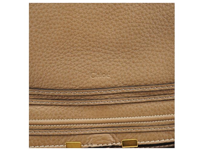 Chloé Borsa a tracolla Marcie grande in pelle marrone chiaro - vista 6