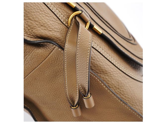 Chloé Borsa a tracolla Marcie grande in pelle marrone chiaro - vista 9