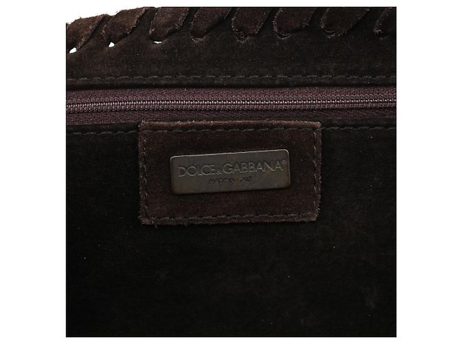 Dolce & Gabbana Borsa a tracolla in pelle scamosciata intrecciata marrone - vista 14