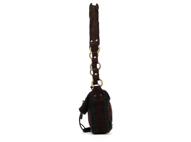 Dolce & Gabbana Borsa a tracolla in pelle scamosciata intrecciata marrone - vista 2