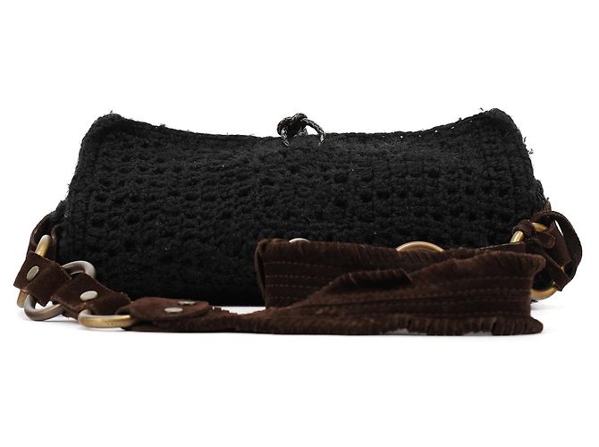 Dolce & Gabbana Borsa a tracolla in pelle scamosciata intrecciata marrone - vista 4