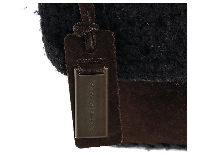 Dolce & Gabbana Borsa a tracolla in pelle scamosciata intrecciata marrone - vista 6
