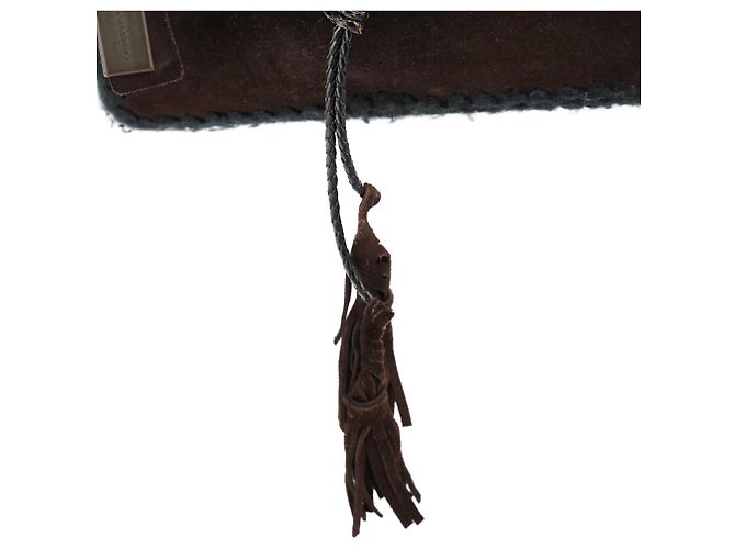 Dolce & Gabbana Borsa a tracolla in pelle scamosciata intrecciata marrone - vista 7