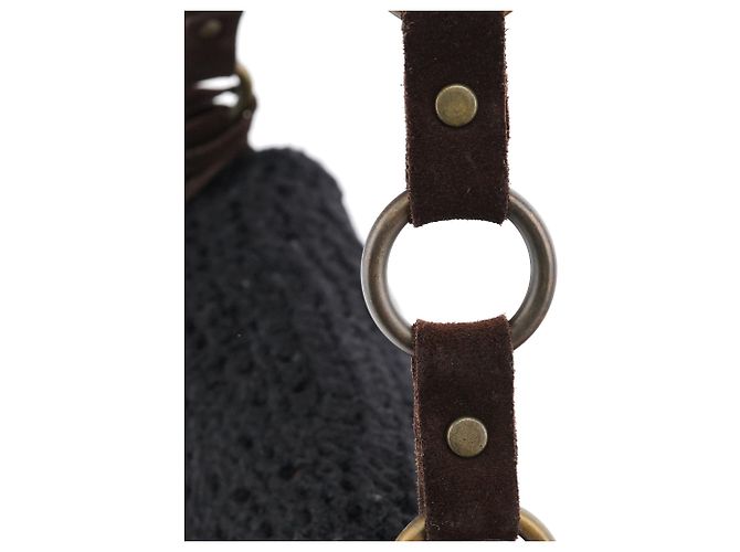 Dolce & Gabbana Borsa a tracolla in pelle scamosciata intrecciata marrone - vista 8