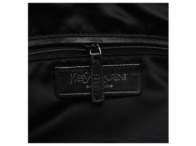 Yves Saint Laurent Borsa Tote YSL 123435 in tela e velluto nero - vista 15