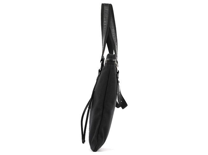 Yves Saint Laurent Borsa Tote YSL 123435 in tela e velluto nero - vista 2