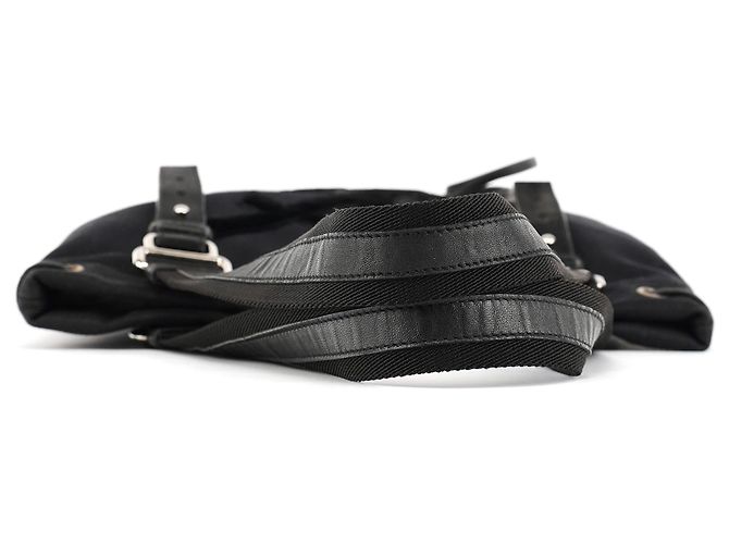 Yves Saint Laurent Borsa Tote YSL 123435 in tela e velluto nero - vista 4