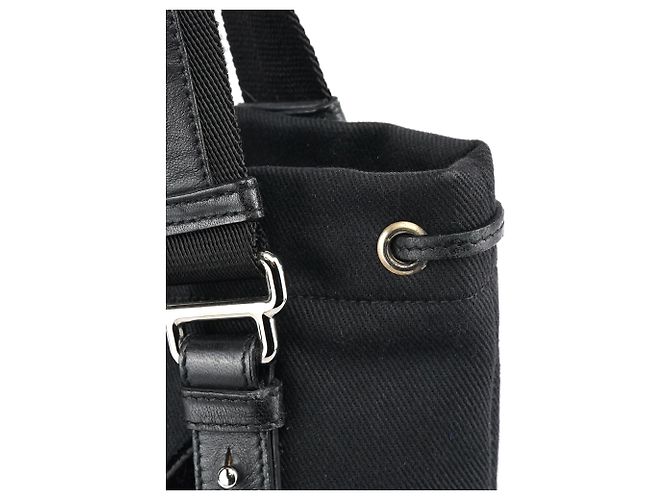 Yves Saint Laurent Borsa Tote YSL 123435 in tela e velluto nero - vista 7