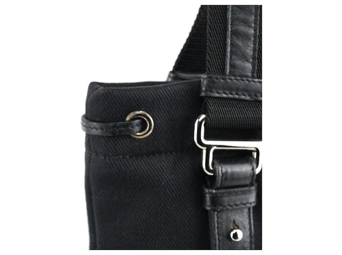 Yves Saint Laurent Borsa Tote YSL 123435 in tela e velluto nero - vista 8