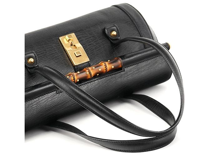 Gucci 114993 Borsa a spalla Bamboo Bullet in pelle nera - vista 10