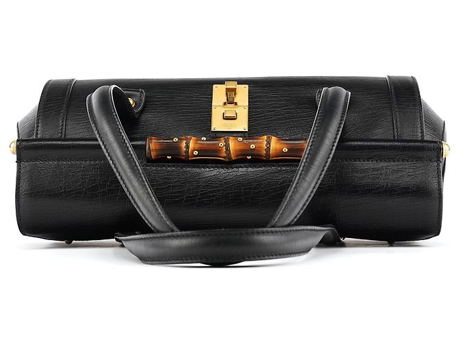 Gucci 114993 Borsa a spalla Bamboo Bullet in pelle nera - vista 4