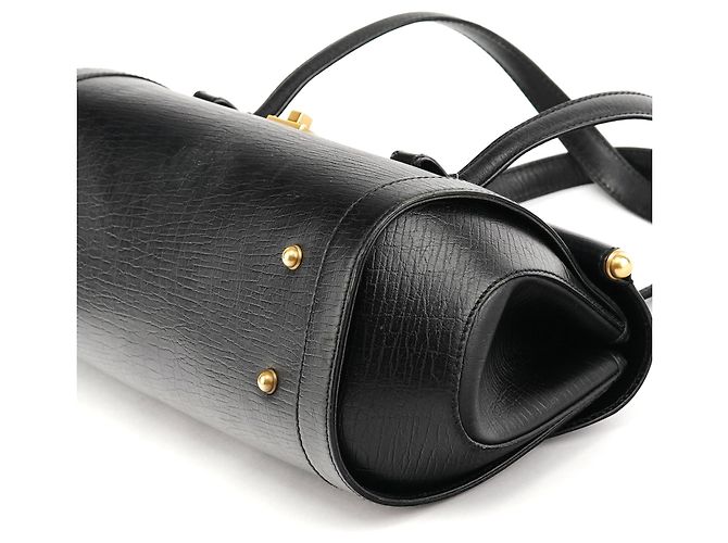 Gucci 114993 Borsa a spalla Bamboo Bullet in pelle nera - vista 9