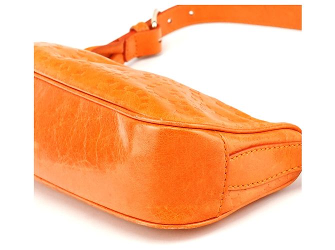 Céline Borsa a tracolla in pelle goffrata arancione - vista 10