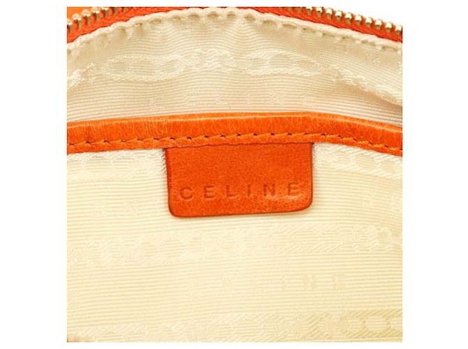 Céline Borsa a tracolla in pelle goffrata arancione - vista 11