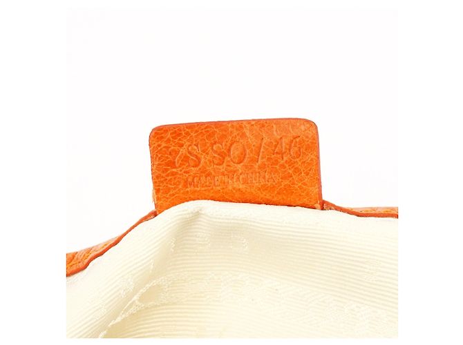 Céline Borsa a tracolla in pelle goffrata arancione - vista 12
