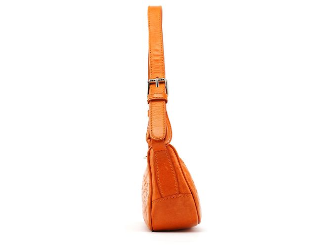 Céline Borsa a tracolla in pelle goffrata arancione - vista 2