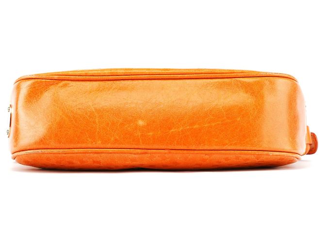 Céline Borsa a tracolla in pelle goffrata arancione - vista 5