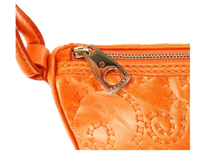 Céline Borsa a tracolla in pelle goffrata arancione - vista 7