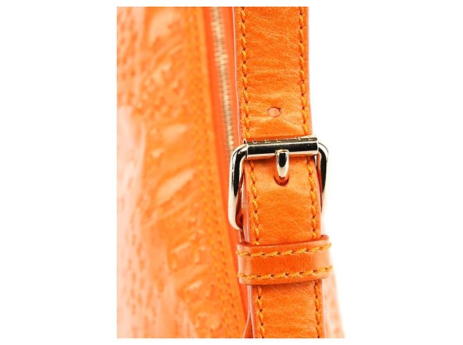 Céline Borsa a tracolla in pelle goffrata arancione - vista 8