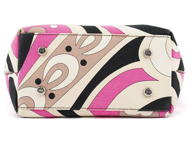 Emilio Pucci Multicolor rosa Canvas Floral Print Tote Bag - Ansicht 5