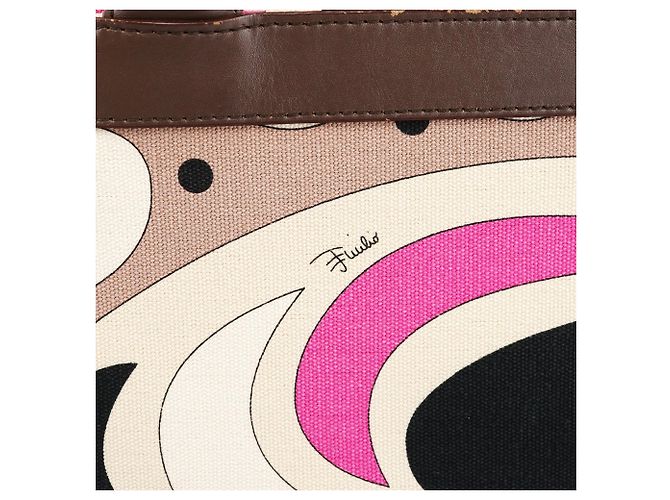 Emilio Pucci Multicolor rosa Canvas Floral Print Tote Bag - Ansicht 6