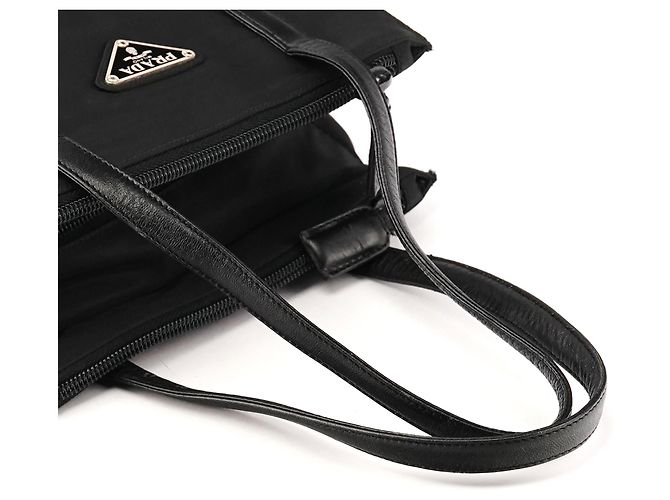 Prada Borsa Tote 1995 in nylon Tessuto Nappa nero - vista 10