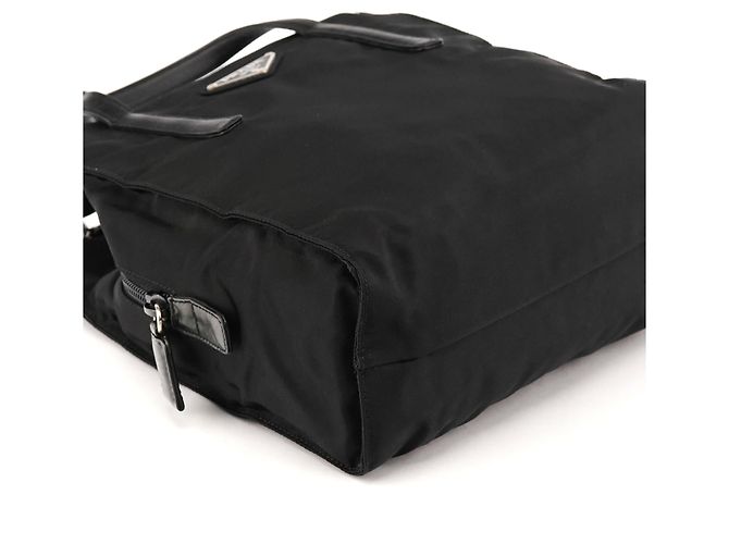 Prada Borsa Tote 1995 in nylon Tessuto Nappa nero - vista 8