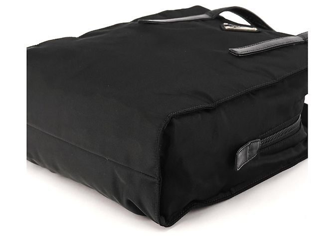 Prada Borsa Tote 1995 in nylon Tessuto Nappa nero - vista 9