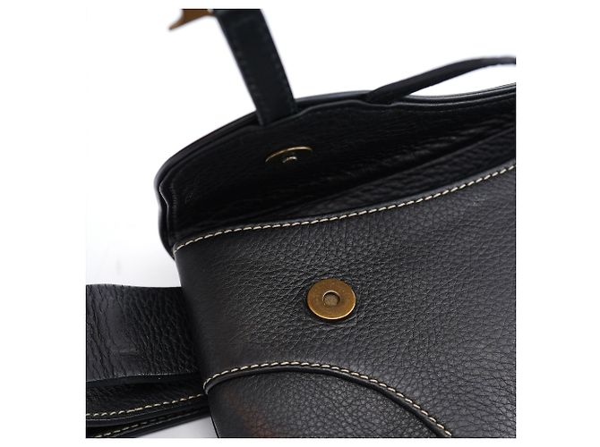 Dior Borsetta da vita Saddle in pelle di vitello nera - vista 7