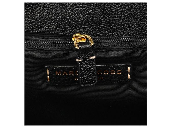 Marc Jacobs  mala de couro granulado preto com fivela - vista 10