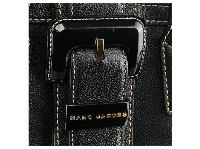 Marc Jacobs  mala de couro granulado preto com fivela - vista 5
